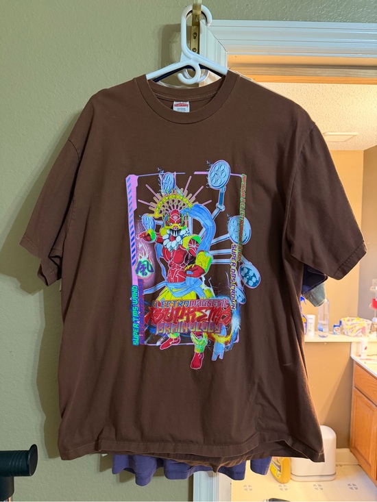 Supreme Other - Supreme Brown Electromagnetic Short Sleeve Tee with Multicolor Comic Graphic